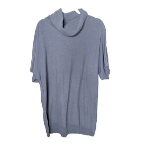 Boden Cashmere Blend Turtleneck Sweater Dress Size 14 Blue Boxy Cozy Holiday